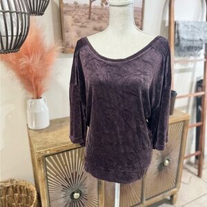 We The Free Purple Crushed Velvet Top